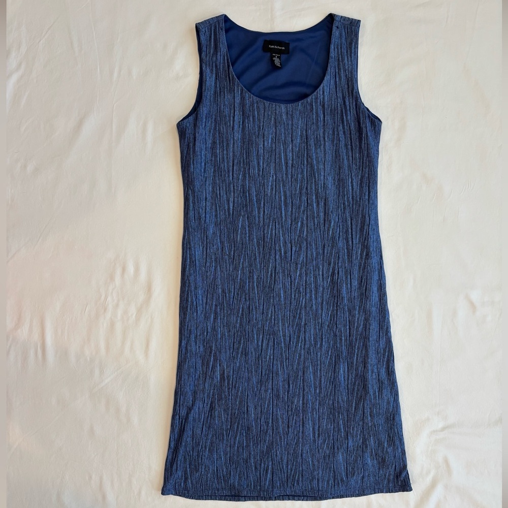 R&M Richards Navy Textured Tank Top